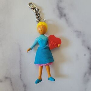 Nickelodeon Patty Mayonnaise vintage retro 90s keychain holding heart plastic bl